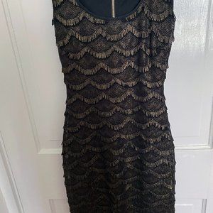 GUESS Metallic Fringe Cocktail Dress